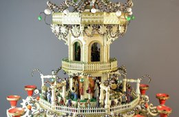 Deckenlaufleuchter, Raum Seiffen, um 1870 Deckenaufleuchter